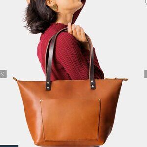 Portland Leather Zip Tote bag - Large